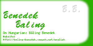benedek baling business card