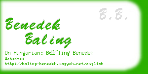 benedek baling business card